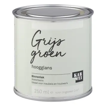 Karwei kleurtester binnenlak hoogglans grijs groen 250 ml