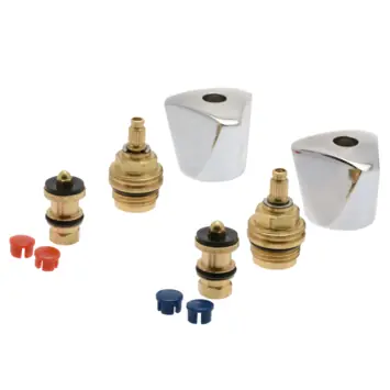 Sanivesk kraanbovendeel driegreep set chroom rood + blauw 1/2"M