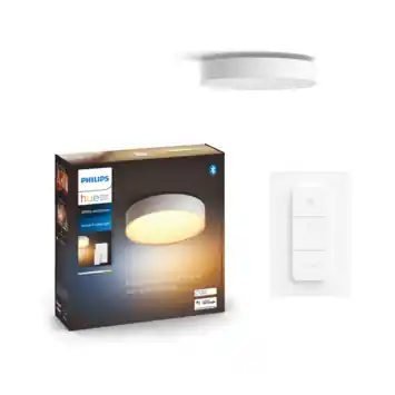 Philips Hue plafondlamp Enrave wit - warm tot koelwit licht 34W - Ø 42 cm - met 1 dimmerswitch
