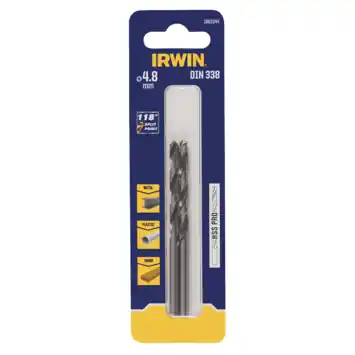 IRWIN metaalboor HSS PRO dikte Ø 4,8 mm werklengte 52 mm 2 stuks