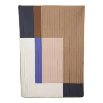 Plaid donker bruin patchwork - l180xb130cm