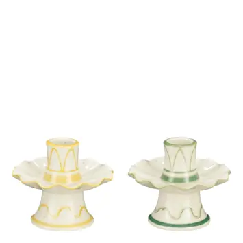 Clayton kandelaar geel groen - h8xd9,5cm