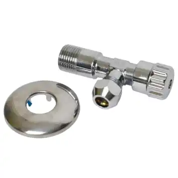 Sanivesk Hoekstopkraan + Rozet 1/2"Mx10mm Chroom