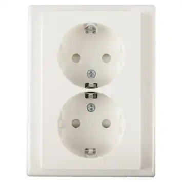 Schneider Merten System-M Dubbel Geaard Stopcontact Polarwit