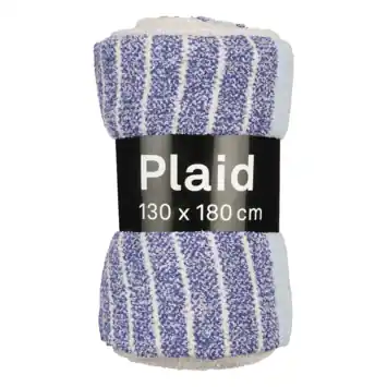 Plaid streep l.blauw - l180xb130cm