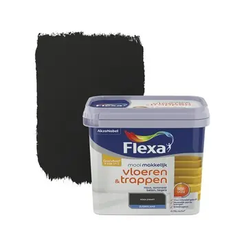 Flexa Mooi Makkelijk vloeren & trappen zijdeglans zwart 750 ml