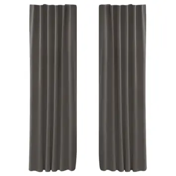 OK kant en klaar gordijn lichtdoorlatend warmgrijs 140x270 cm (bxh) - 2 stuks