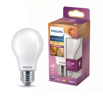 Philips LED peer E27 60W mat warmglow dimbaar