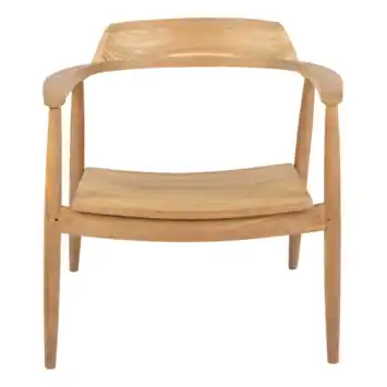 KARWEI fauteuil Kennedy naturel bruin teak hout met armleuning