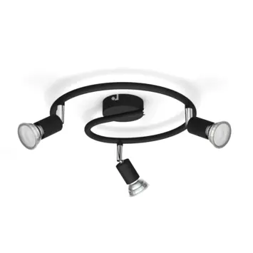 Philips Limbali 3-lichts opbouwspot spiraal zwart 50W