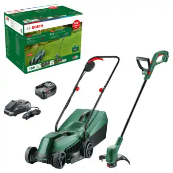 Bosch 18V grasmaaier EasyMower + trimmer EasyGrassCut (incl. 4.0Ah accu + lader)