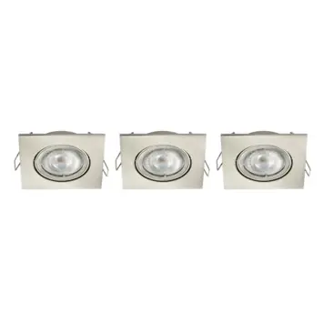KARWEI LED inbouwspot richtbaar vierkant staal 3 stuks