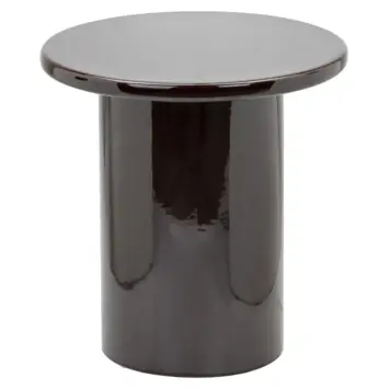 KARWEI bijzettafel Floor bruin keramiek Ø 40 cm