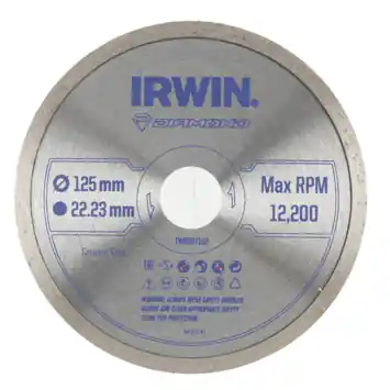 Irwin diamantschijf voor haakse slijper Ø125 mm. Voor kermamiek.