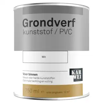 Karwei grondverf kunststof pvc wit 750 ml