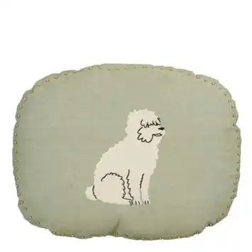 Sierkussen ovaal hond licht groen - l45xb35xh10cm