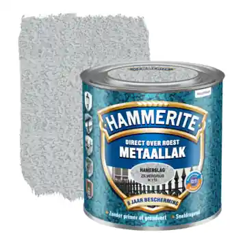 Hammerite Direct over Roest metaallak hamerslag zilvergrijs 250 ml