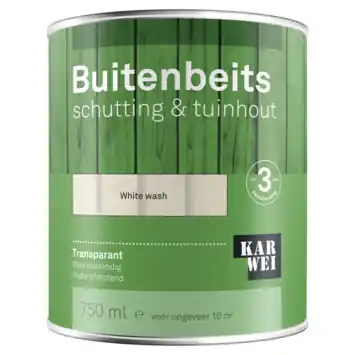 KARWEI buitenbeits schutting & tuinhout transparant white wash 750 ml
