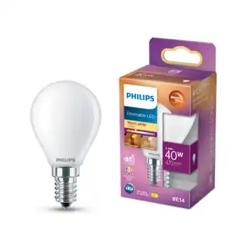 Philips LED kogel E14 40W mat warmglow dimbaar