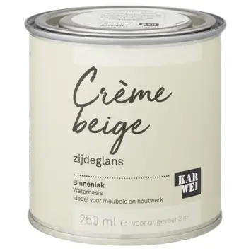Karwei kleurtester binnenlak zijdeglans crème beige 250 ml