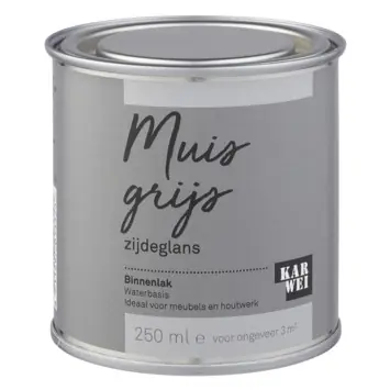 Karwei kleurtester binnenlak zijdeglans muisgrijs 250 ml