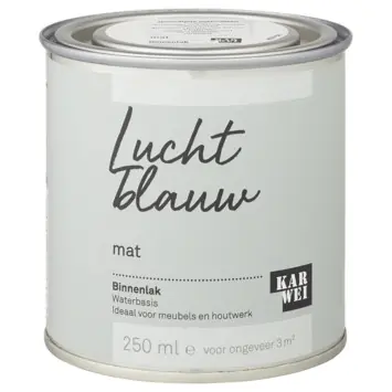 Karwei kleurtester binnenlak mat lucht blauw 250 ml