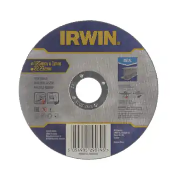 Irwin Pro doorslijpschijf Ø125 mm. Dikte 1 mm. Voor metaal.