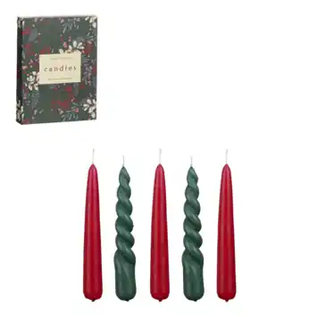 Kaars rood 5 stuks - h15xd2,2cm