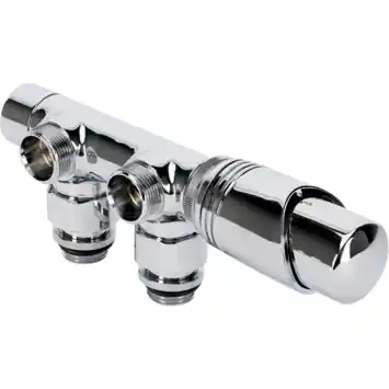 Sanivesk Luxe Radiator Onderblok Set Haaks Chroom