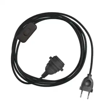 Plug-in hanglamp + fitting zwart