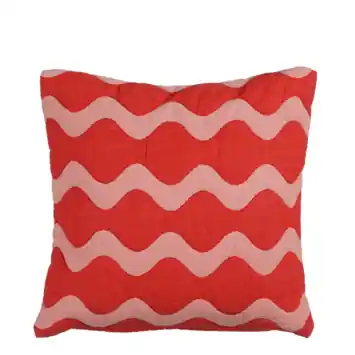 Kussen rood scallopes - l45xb45xh10cm