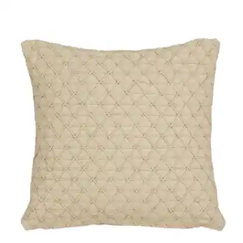 Kussen print driehoek beige 45 x 45 cm