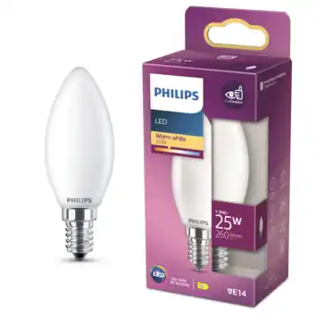 Philips LED kaars E14 1,9W mat niet dimbaar