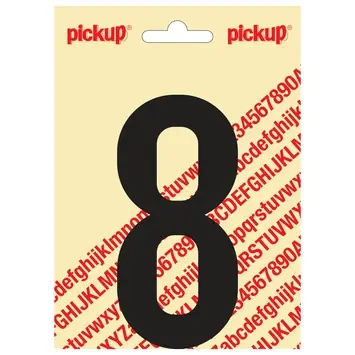 Pickup plakcijfer 8 zwart mat 120 mm