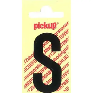 Pickup plakletter S zwart mat 90 mm
