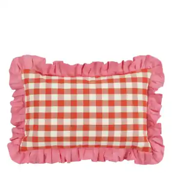Kussen ruit rood - l55xb35xh10cm