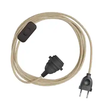 Plug-in hanglamp + fitting licht bruin