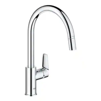 Grohe Keukenmengkraan Start Edge Hoge Uitloop Uittrekbare Mousseur Chroom