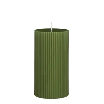 Pilaar kaars donker groen - h13xd7cm