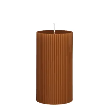 Pilaar kaars donker bruin - h13xd7cm