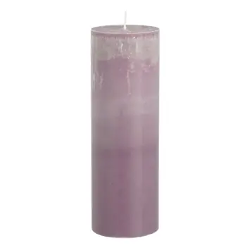 Pilaar kaars lila- h20xd6,8cm
