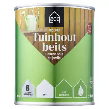 Lacq Produra Tuinhout beits dekkend wit 750 ml