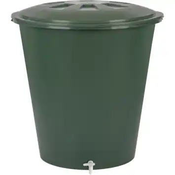 Garantia regenton conisch 210 L groen kunststof 77 x 77 x 79 cm met kraantje