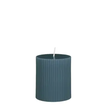 Pilaar kaars paraffine blauw - h8xd7cm