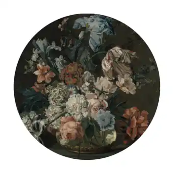 Ronde muursticker Dora flowers (dessin 119184)