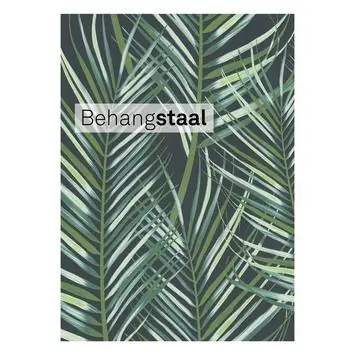 Behangstaal vliesbehang palmen blauw/groen (dessin 100558)