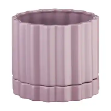 Keramieken bloempot roze 15x15x13cm