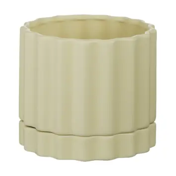 Keramieken bloempot geel 15x15x13cm