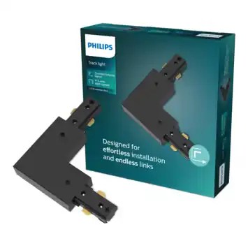 Philips EasyLink L-vormige connector linkse hoek railverlichting zwart