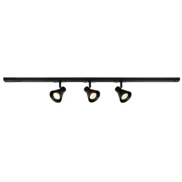 Nordlux 3-spot railverlichting met 1 meter rail Eik Link 35W GU10 fitting zwart